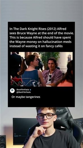 The real reason Alfred saw Bruce Wayne at the end of The Dark Knight Rises. 😂 #shorts #shortsfeed