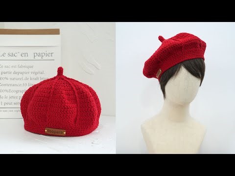 Crochet Vintage Red Beret Hat - Free Pattern