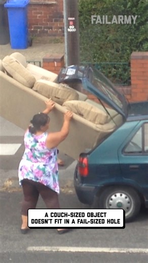 2.5M views · 9.7K reactions | try turning it on its side  #moving #couch #fail | FailArmy | Facebook
