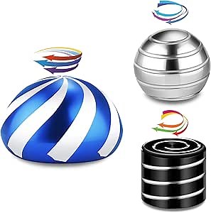 Kinetic Spinning Desk Toys,Fidget Toys for Adults Stress Relief,Full Body Optical Illusion Fidget Spinner Ball Set,Novelty Toy Gift for Kids or Friends.
