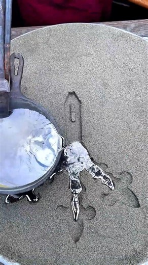 Pouring Molten Metal Into Sand - Watch It Transform #metalcasting #satisfying #asmr