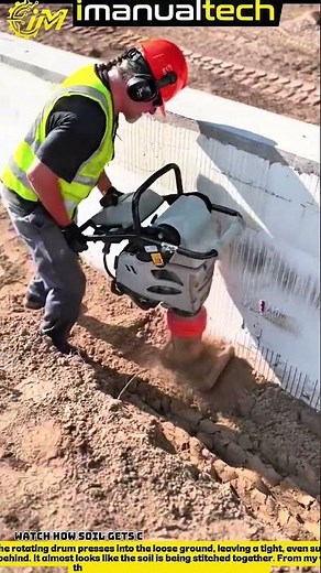 Watch how soil gets compacted into a solid base