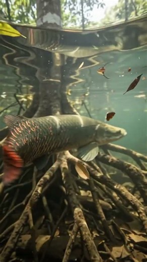 Amazonian Giant: Arapaima Strike in Slow Motion! 🌊💥