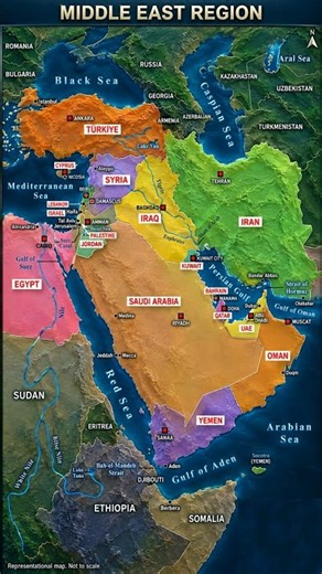 MIDDLE EAST REGION | #middleeast #israel #dubai #palestine #egypt #uae #saudiarabia #iran #shorts