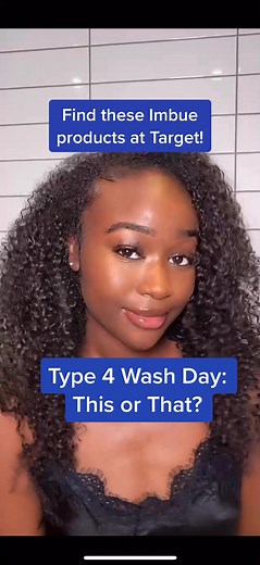 Find out which Imbue products @Wiam🧚🏾‍♀️ chose for her Type 4 wash day! Then snag them all at @target 🎯 #curlyroutinecheck #naturalcurlygirl #curlwash #beautifulcurlyhair
