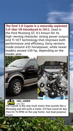 The Ford 5.0 Coyote is a naturally aspirated 5.0-liter V8 introduced in 2011.