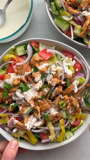 RECIPE: https://feelgoodfoodie.net/recipe/chicken-shawarma-salad/ Here is how to make authentic chicken shawarma - served over salad! | Feel Good Foodie
