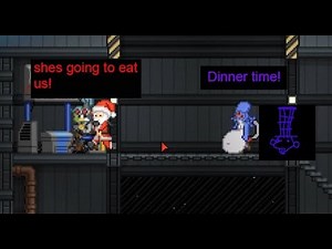 Starbound **v** - Eating Everyone at the Outpost.