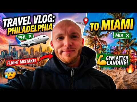 Travel Vlog: Philadelphia to Miami | Flight Mistake & Gym After Landing