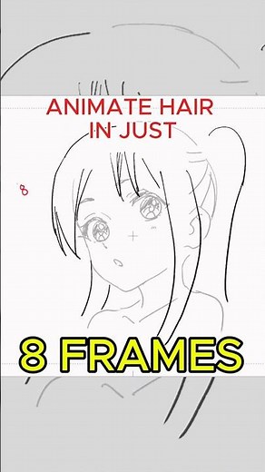 Animate Blowing HAIR in just 8 FRAMES #animationtips #howtoanimate #animation