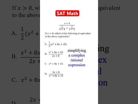 Simplifying a Complex Rational Expression #satmath #satprep #algebra