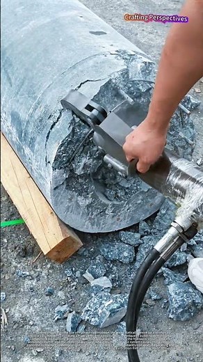 Reinforced concrete being destroyed by hydraulics