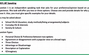 11 Sample Answers for TOEFL Independent Speaking Question 1