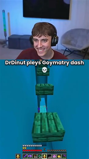 Bra plays Geometry Dash on Minecraft💀 #minecraft