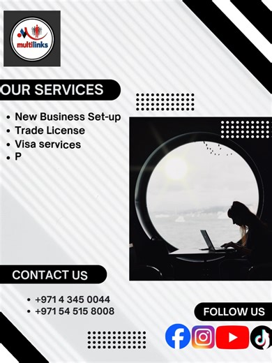 Multilinks Business Consultant is a trusted UAE-based consultancy specialized in following services: 1. Business Setup (Mainland, Free Zone, Offshore) 2. Banking Services (Loan, Credit Card, Mortgage & Settlement) 3. Tax Services 4. Insurance Services If you have any query related to our services, feel free to connect. Multilinks Business Consultant 971 54 515 8008 Landline 971 4 345 0044 #multilinksconsultancy #businessset #banking #insurance #taxservices