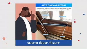 Thickened Storm Door Closer Bracket, Screen Door Repair Kit for Andersen&Emco&Larson&Pella, 40201 Door Repair Kit, Thickened Screen Door Closer Replacement Part for Storm Door (Black)