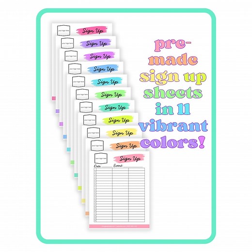 Editable Sign up Sheet Template for Events, PTA/PTO, Volunteers, Teachers, School Forms, Canva Signup Printable, A4 US Letter Rainbow Colors - Etsy