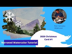 Watercolor Tutorial, 2020 Christmas card #1