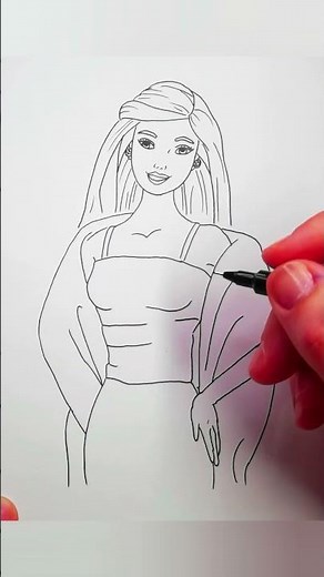 How to draw Barbie | Drawing and Coloring | Full video on channel 😍