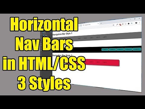 Horizontal Nav Bar in HTML & CSS - Three Styles