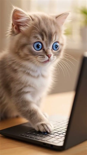 Absolutely lovely and amazing tiny office kitten 👀Want such office worker?