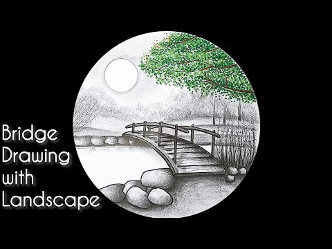 How to Draw a Landscape with Bridge | Pencil ✏️ Sketch ( Part 2 )