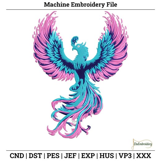 Phoenix Bird Embroidery Design – Firebird Machine Embroidery (digital Download) - Etsy