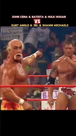 "John Cena & Batista & Hulk Hogan vs. JBL & Shawn Michaels & Kurt Angle"- "Six Man Teag Team Match "