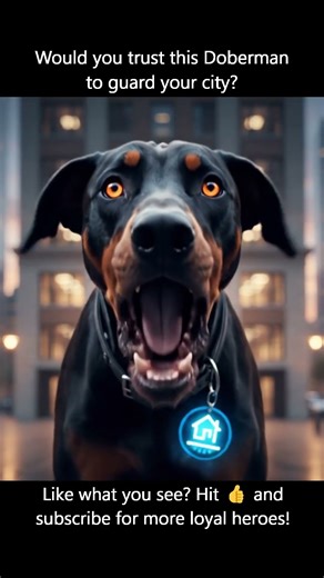 Fearless Doberman Protects the City at Night | Epic Guard Dog Moments #shorts