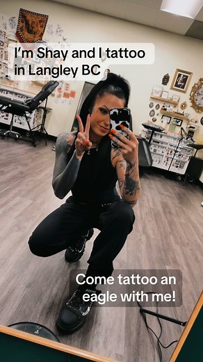 Eagle Tattoo Creation in Langley, BC with Shay