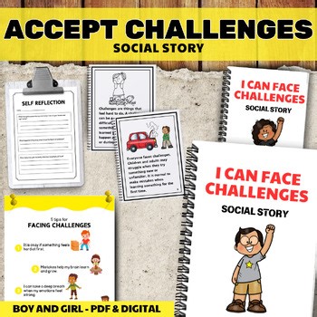 Accepting challenges Social Story Difficult Tasks: Poster Reflection SEL Autism