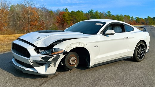 A $15,000 wrecked Ford Mustang with a surprise