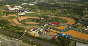 France, Le Mans, 15 April 2023: An aerial view of the race track hosting the 24 Hour Endurance Car Race at Le Mans. The famous winding track in Europe. Car racing in France