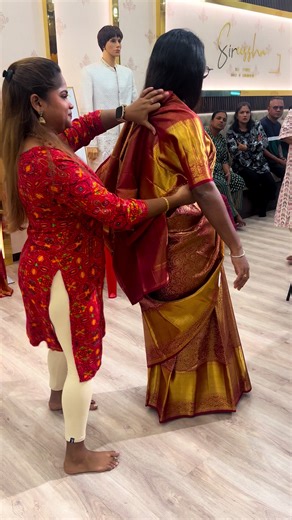 Stunning Bride in Golden Red Kanchipuram Silk Saree