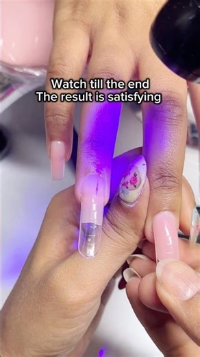 Golden Cateye Ombre with 3D Tulip Flowers 🌷#tulipnails #cateyenails #floralnails #3dnailart #fypシ