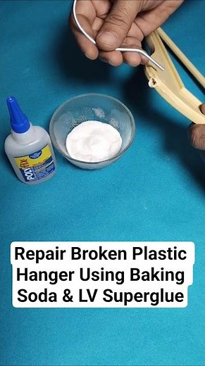 Superglue & Baking Soda Repair: Repair Broken Plastic Hanger with Polyfix LV Superglue & Baking Soda