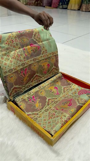 A very beautiful pure pasmina silk green colour Sarees #trending #new #shorts #viral #video #saree