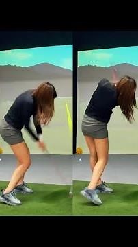 【縦動画】美女のキレイなゴルフスイング