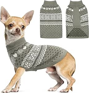 SCENEREAL Dog Sweaters for Small Dogs - Soft, Warm Turtleneck Small Dog Sweater, Ugly Knit Dog Christmas Outfits for Dachshund, Chihuahua, Pug, Yorkie,Winter Pet Clothes Girl Boy, XS