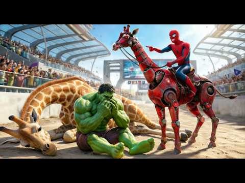 🕷️🦒 SPIDERMAN Wins The Magic Giraffe Racing Championship – Epic Racing Challenge