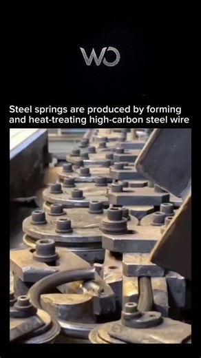 wowfeed on Instagram: "Steel springs are manufactured through a process that involves forming and heat-treating high-carbon steel wire to achieve the desired shape and mechanical properties. The process begins with selecting high-quality steel wire that possesses the necessary strength and elasticity. The wire is then coiled or shaped into specific spring designs, such as compression, tension, or torsion types, using specialized forming machines. After forming, the springs undergo heat treatment