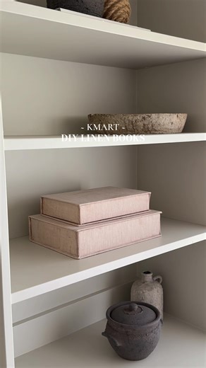 back with another @kmart australia DIY ✨ As soon as I saw these new decor storage boxes for only $10 I knew they would make a great DIY! I’m not a huge fan of their original cream colour, but I thought how amazing would they look if they were linen! I had no idea what I was doing or if it would work, but I went off to @Spotlight to find some linen material and some glue. I originally bought super glue, but that was a bit of a disaster and I just glued my fingers together & to the fabric, so skip
