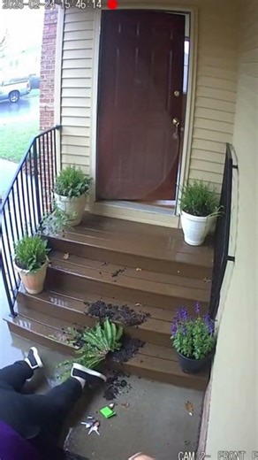 the exact moment everything fell apart #slippery #porch #fail