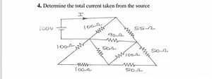 4. Determine the total current taken from the source... | Filo