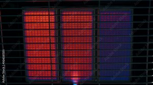 The process of heating the gas heater at full power. Gas burns in the ceramic base of the heater for efficient heating, close-up
