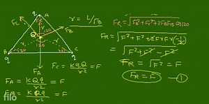 Example 1.6 Consider three charges q_{1}, q_{2}, q_{3} each equ... | Filo