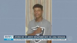 Homem de 25 anos está desaparecido há uma semana em Feira de Santana
