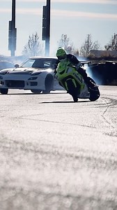 73K views · 2.5K reactions | We've got quite an archive of some seriously sick stunting from over the years. Here's a snippet from one of our favs: Motorcycle vs Car Drift Battle. What's not to love about a V8 swapped FD RX7 and a stretched ZX10. Check out the link in our bio to watch the rest of the video. | Icon | Facebook