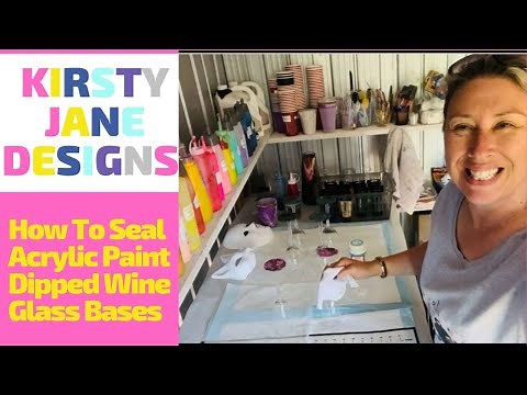 Acrylic Paint Pour on Wine Glasses - How To Seal - Easy As
