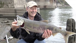 Shore fishing for salmon on the Fraser River, BC